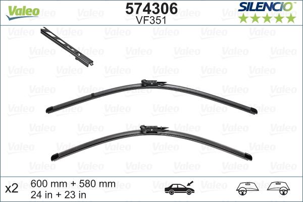 Valeo 574306 - Stikla tīrītāja slotiņa adetalas.lv