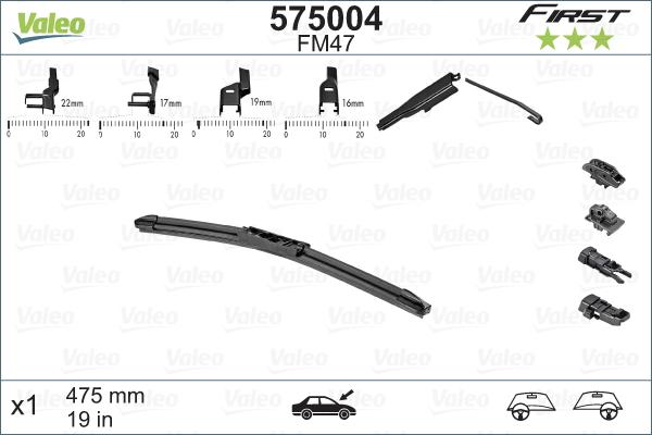 Valeo 575004 - Stikla tīrītāja slotiņa adetalas.lv