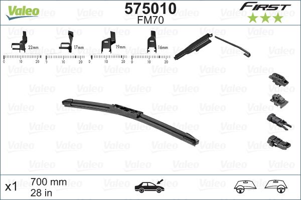 Valeo 575010 - Stikla tīrītāja slotiņa adetalas.lv