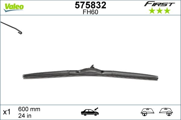 Valeo 575832 - Stikla tīrītāja slotiņa adetalas.lv