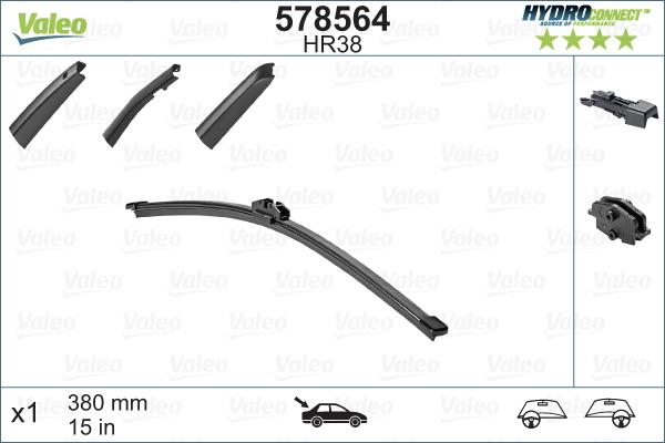 Valeo 578564 - Stikla tīrītāja slotiņa adetalas.lv