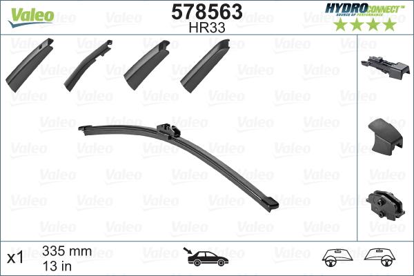 Valeo 578563 - Stikla tīrītāja slotiņa adetalas.lv