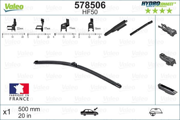 Valeo 578506 - Stikla tīrītāja slotiņa adetalas.lv