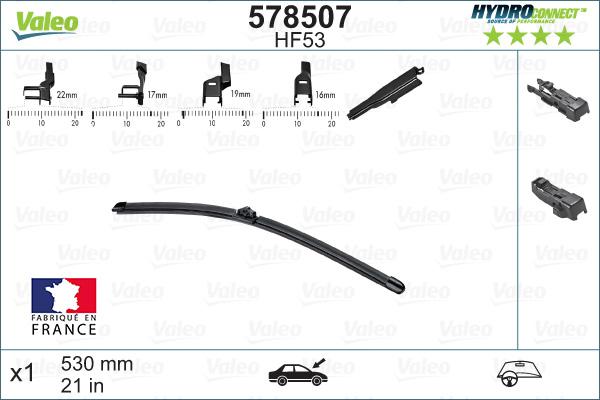 Valeo 578507 - Stikla tīrītāja slotiņa adetalas.lv