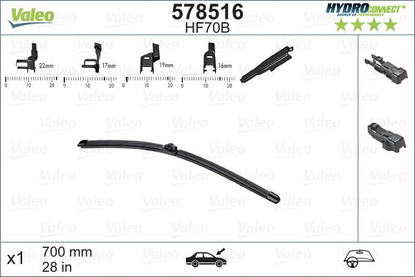 Valeo 578516 - Stikla tīrītāja slotiņa adetalas.lv