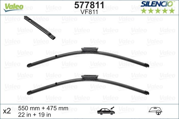 Valeo 577811 - Stikla tīrītāja slotiņa adetalas.lv