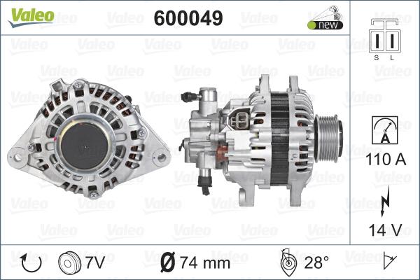 Valeo 600049 - Ģenerators adetalas.lv