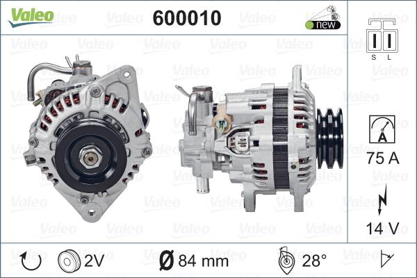 Valeo 600010 - Ģenerators adetalas.lv