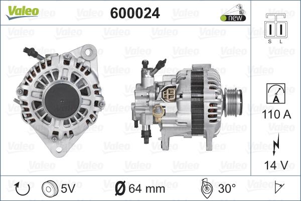 Valeo 600024 - Ģenerators adetalas.lv