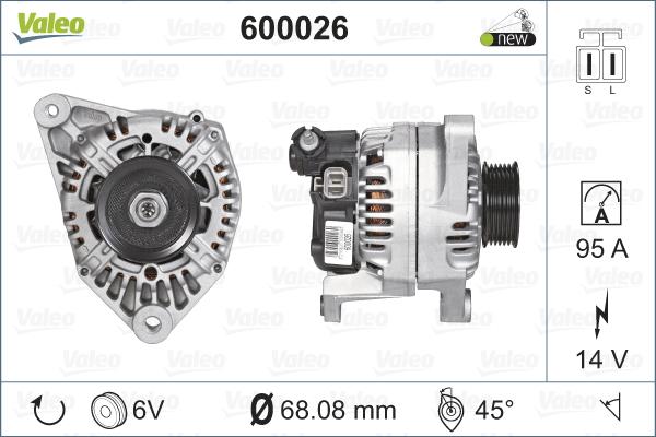 Valeo 600026 - Ģenerators adetalas.lv