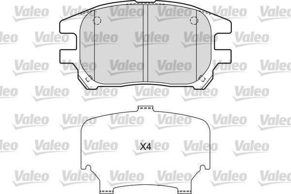 Valeo 601664 - Bremžu uzliku kompl., Disku bremzes adetalas.lv