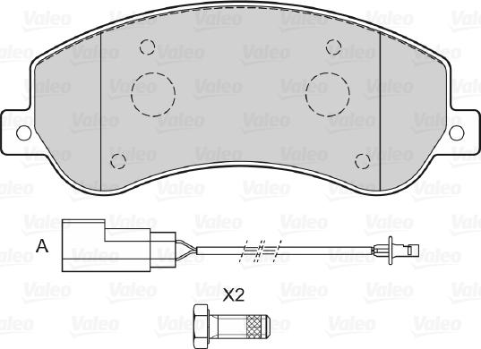 Valeo 601146 - Bremžu uzliku kompl., Disku bremzes adetalas.lv