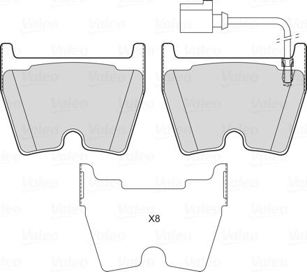 Valeo 601757 - Bremžu uzliku kompl., Disku bremzes adetalas.lv