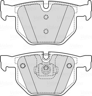 Valeo 601725 - Bremžu uzliku kompl., Disku bremzes adetalas.lv