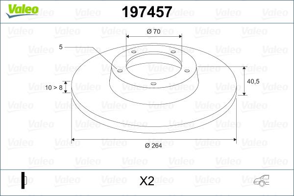 Valeo 197457 - Bremžu diski adetalas.lv