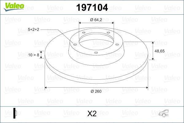 Valeo 197104 - Bremžu diski adetalas.lv