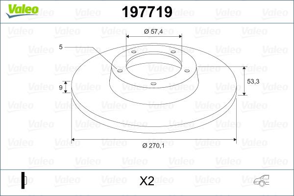 Valeo 197719 - Bremžu diski adetalas.lv