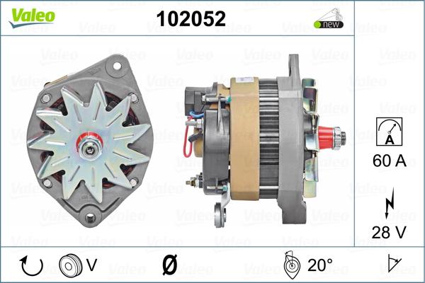 Valeo 102052 - Ģenerators adetalas.lv