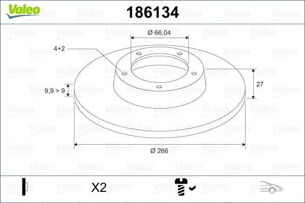 Valeo 186134 - Bremžu diski adetalas.lv