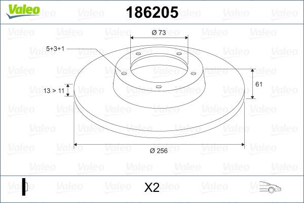 Valeo 186205 - Bremžu diski adetalas.lv