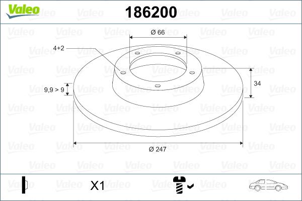 Valeo 186200 - Bremžu diski adetalas.lv