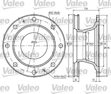 Valeo 187060 - Bremžu diski adetalas.lv