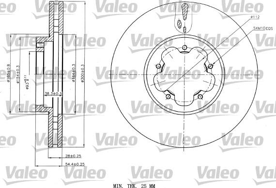 Valeo 187151 - Bremžu diski adetalas.lv