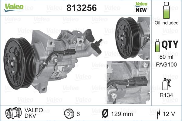 Valeo 813256 - Kompresors, Gaisa kond. sistēma adetalas.lv