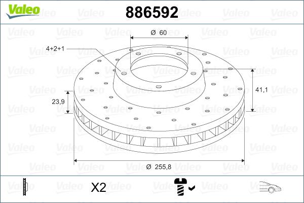 Valeo 886592 - Bremžu diski adetalas.lv