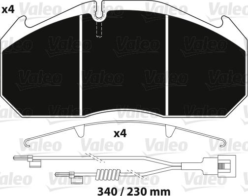 Valeo 882213 - Bremžu uzliku kompl., Disku bremzes adetalas.lv