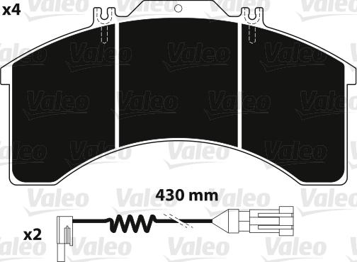 Valeo 882237 - Bremžu uzliku kompl., Disku bremzes adetalas.lv