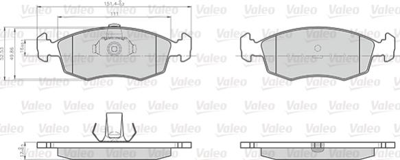 Valeo 872907 - Bremžu uzliku kompl., Disku bremzes adetalas.lv