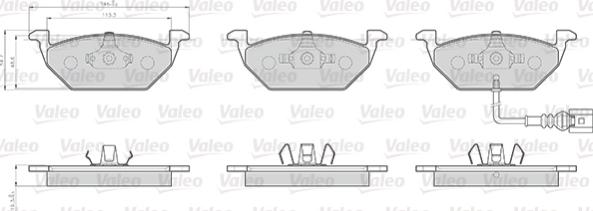 Valeo 872974 - Bremžu uzliku kompl., Disku bremzes adetalas.lv