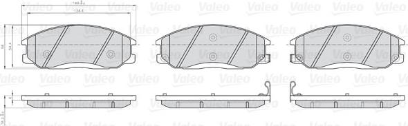 Valeo 872569 - Bremžu uzliku kompl., Disku bremzes adetalas.lv