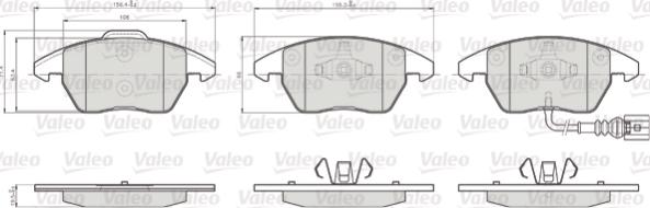 Valeo 872587 - Bremžu uzliku kompl., Disku bremzes adetalas.lv