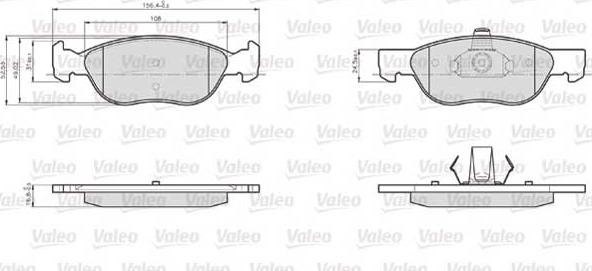 Valeo 872576 - Bremžu uzliku kompl., Disku bremzes adetalas.lv