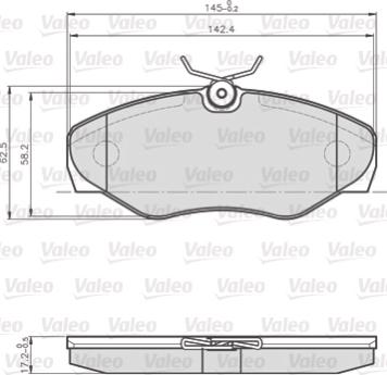 Valeo 872099 - Bremžu uzliku kompl., Disku bremzes adetalas.lv