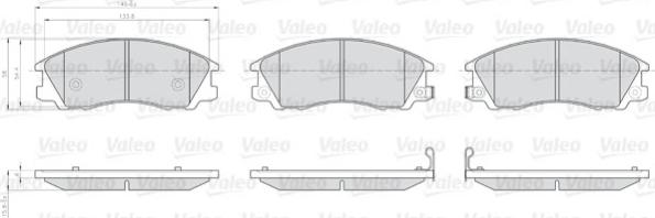 Valeo 872059 - Bremžu uzliku kompl., Disku bremzes adetalas.lv