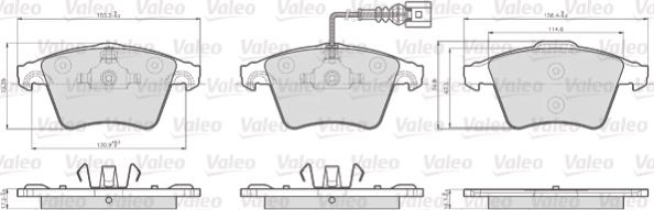 Valeo 872746 - Bremžu uzliku kompl., Disku bremzes adetalas.lv