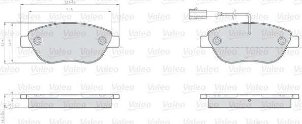 Valeo 872708 - Bremžu uzliku kompl., Disku bremzes adetalas.lv