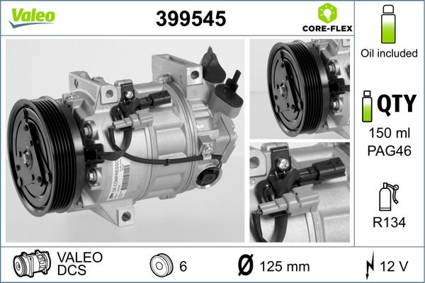 Valeo 399545 - Kompresors, Gaisa kond. sistēma adetalas.lv