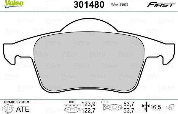 Valeo 301480 - Bremžu uzliku kompl., Disku bremzes adetalas.lv