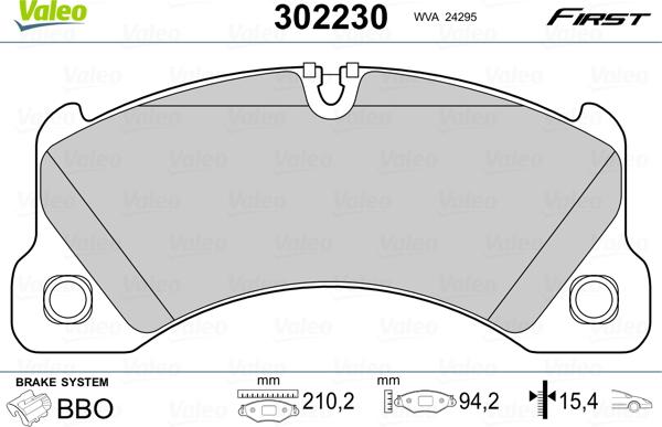 Valeo 302230 - Bremžu uzliku kompl., Disku bremzes adetalas.lv