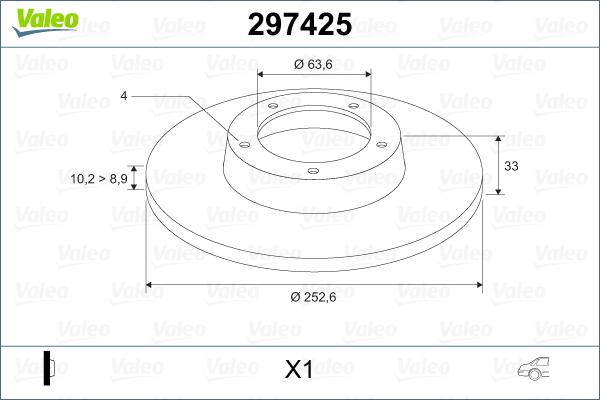 Valeo 297425 - Bremžu diski adetalas.lv