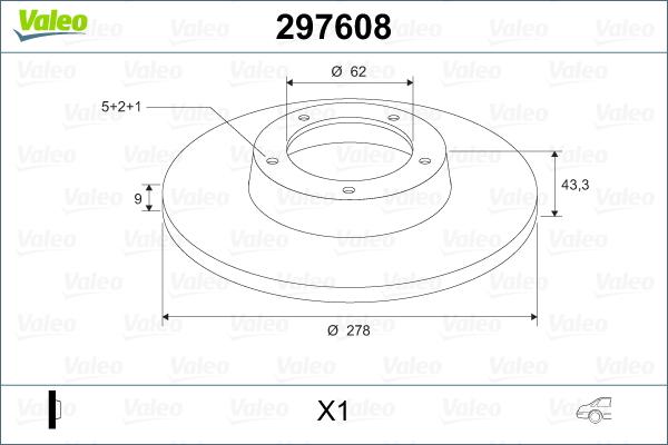 Valeo 297608 - Bremžu diski adetalas.lv