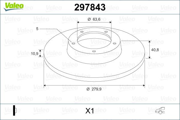 Valeo 297843 - Bremžu diski adetalas.lv