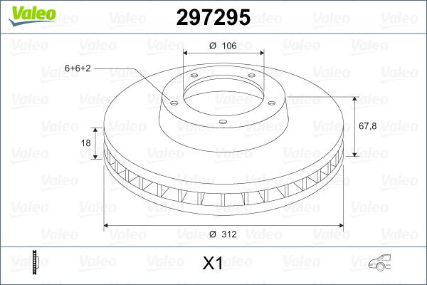 Valeo 297295 - Bremžu diski adetalas.lv