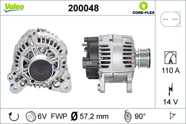 Valeo 200048 - Ģenerators adetalas.lv