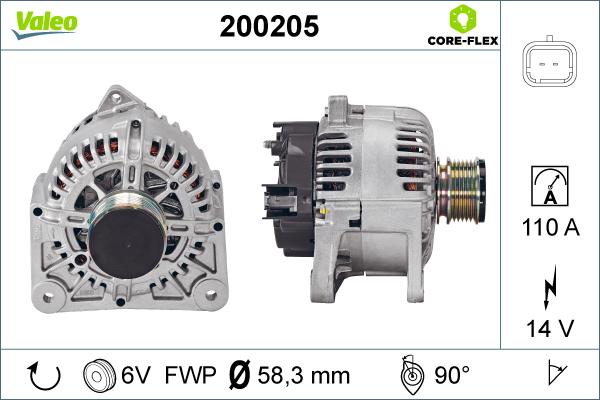 Valeo 200205 - Ģenerators adetalas.lv