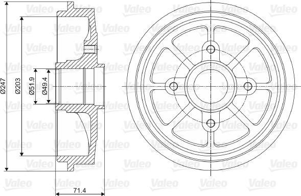 Valeo 237097 - Bremžu trumulis adetalas.lv